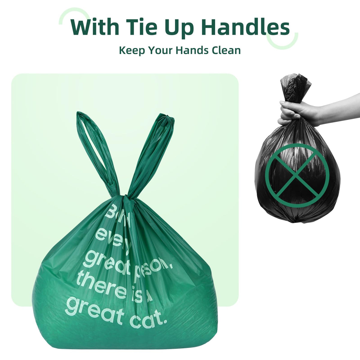 125 Count Large Unscented Cat Poop Bags with Handles W829