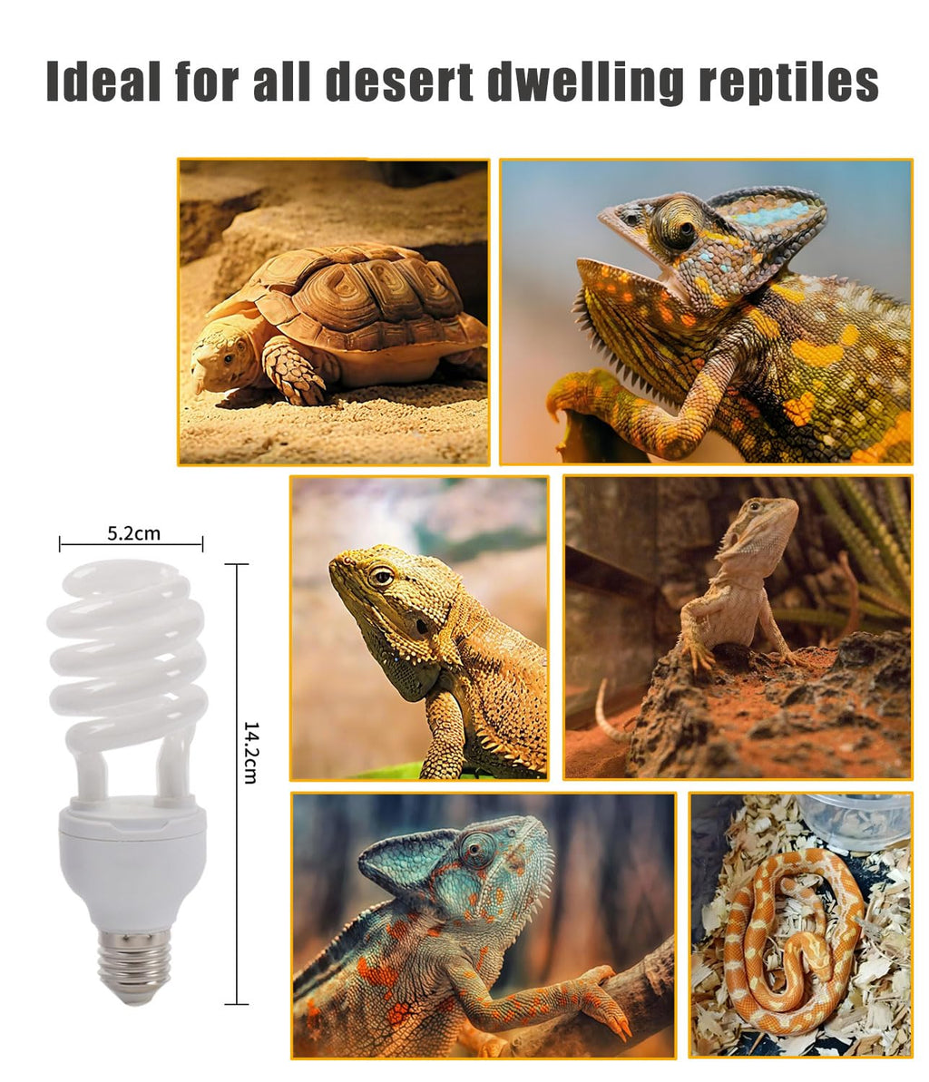 E26 Reptile UVB Light Bulb 26W 2-Pack H1309