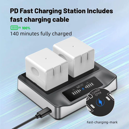 2-Pack Rechargeable Batteries with Charging Station J872