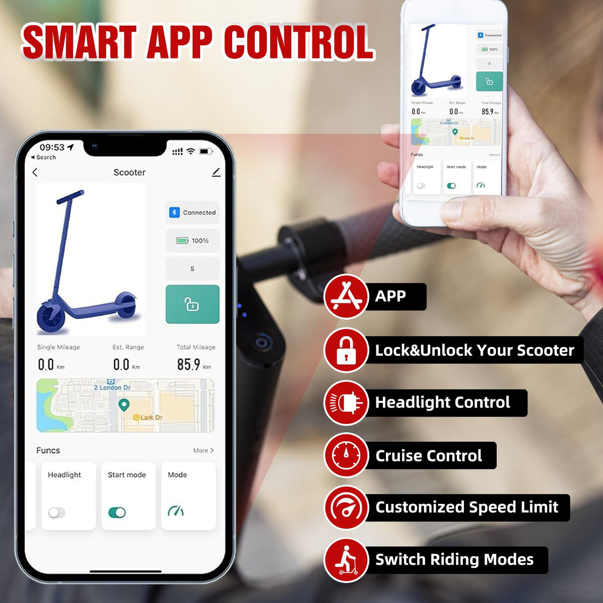 Electric Scooter with 350W/500W Motor, 8.5" Solid Tires, Foldable T61739