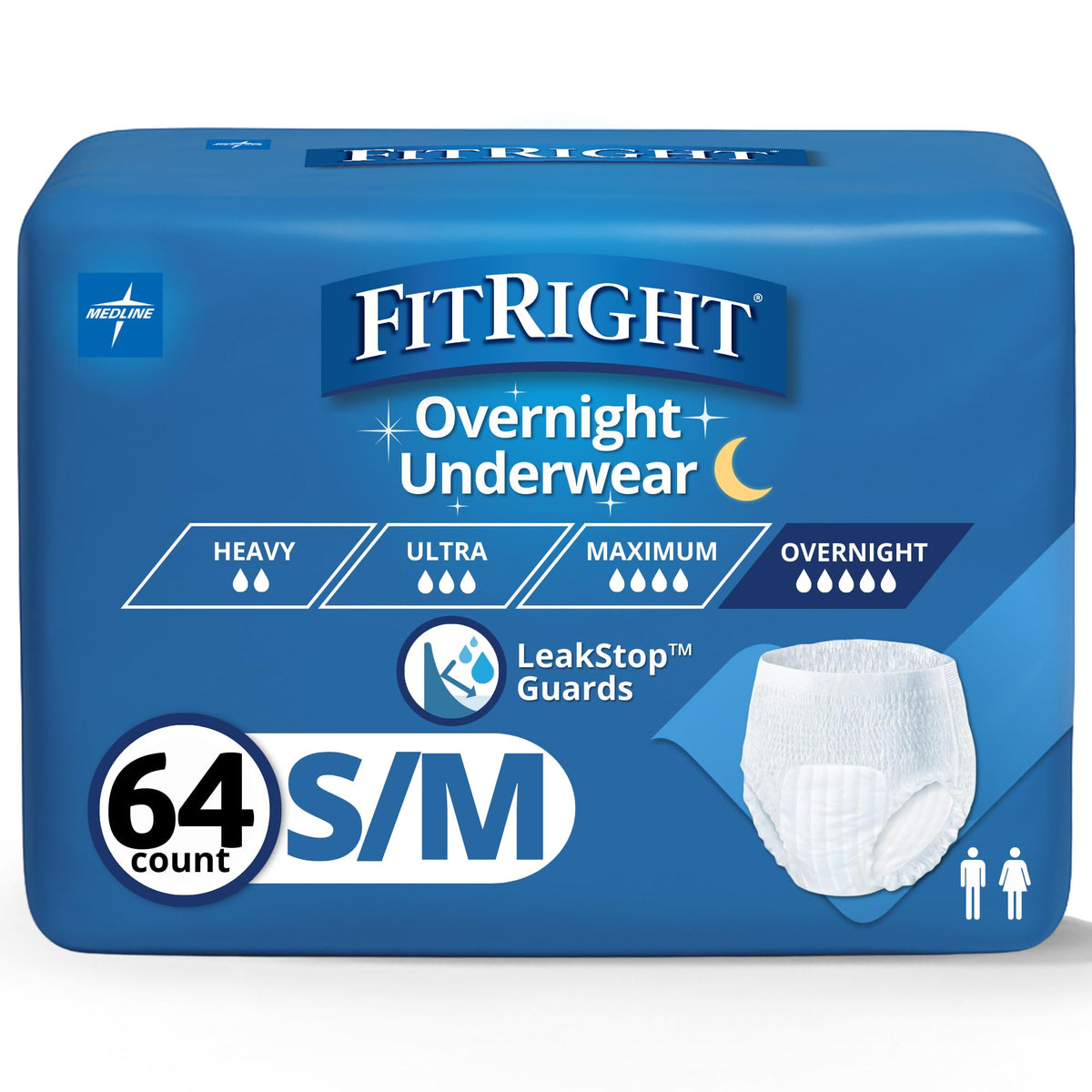 Small/Medium Disposable Pull-On Absorbent Underwear, 64 Count D1639