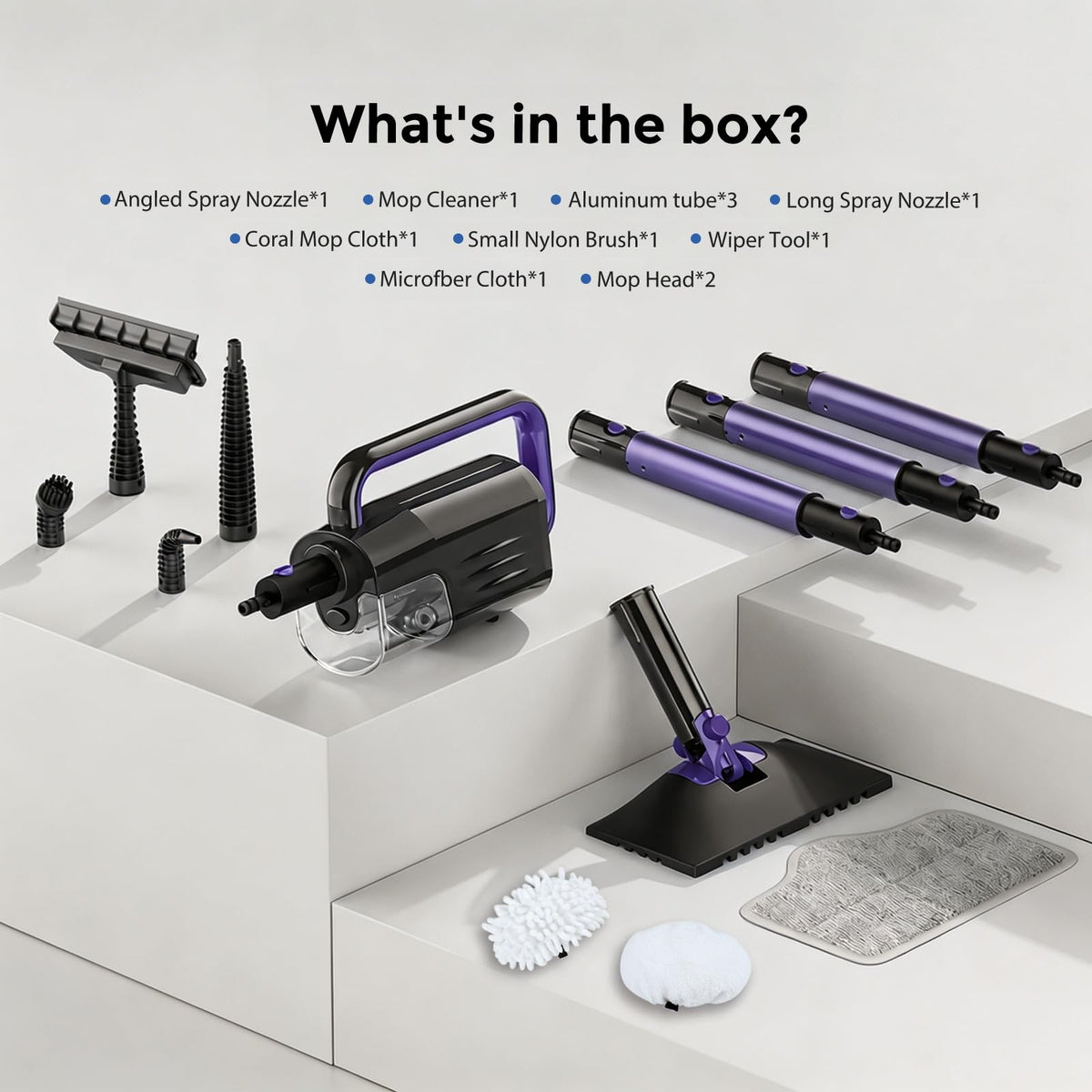 6-in-1 Lightweight Steam Mop with 23FT Cable U256887
