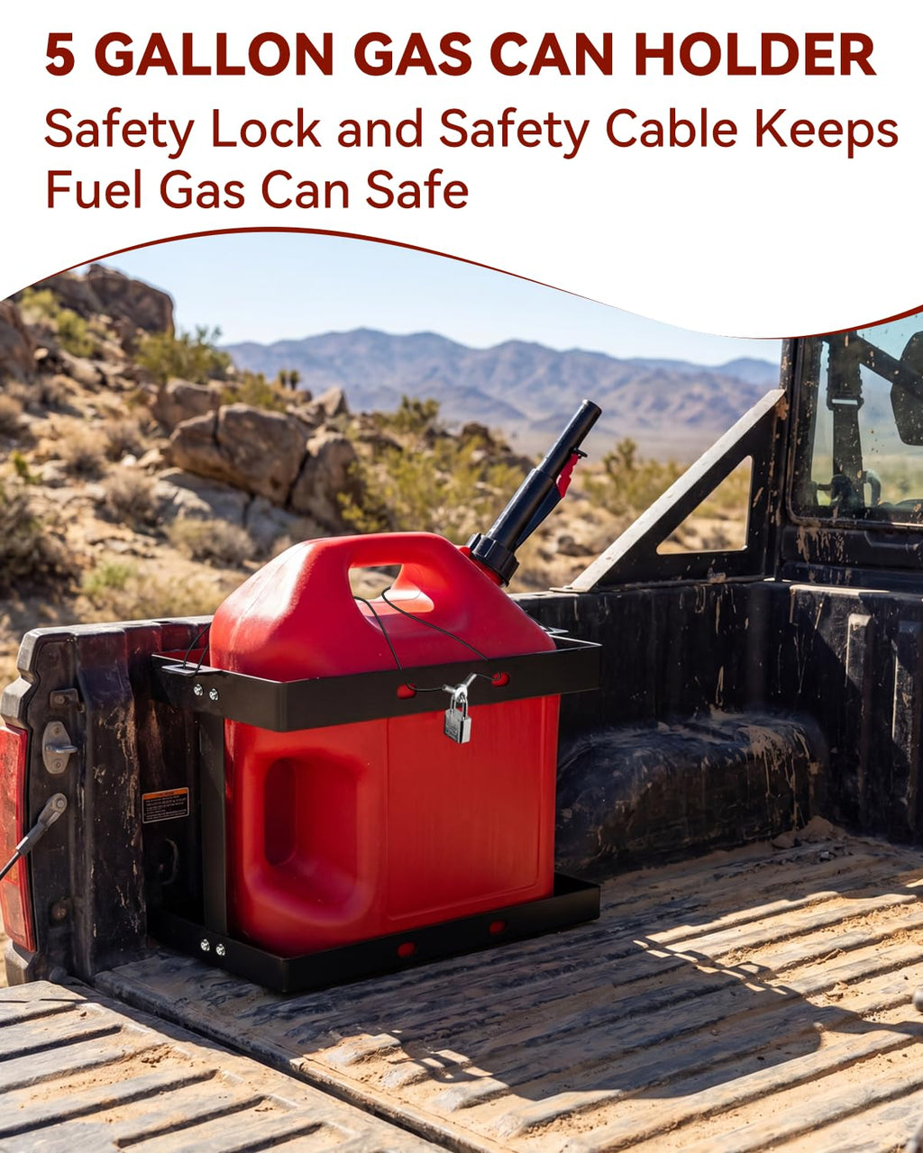 5 Gallon Gas Can Holder with Anti-Theft Lock Y200694