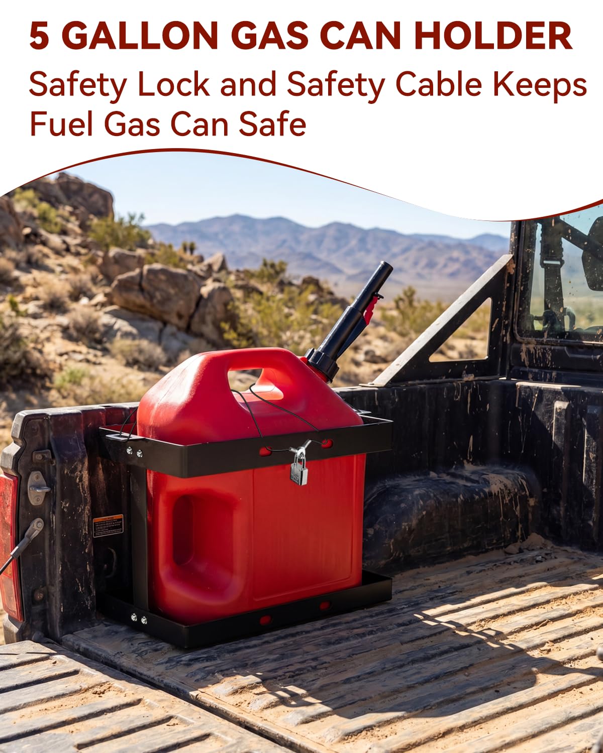 5 Gallon Gas Can Holder with Anti-Theft Lock Y200694