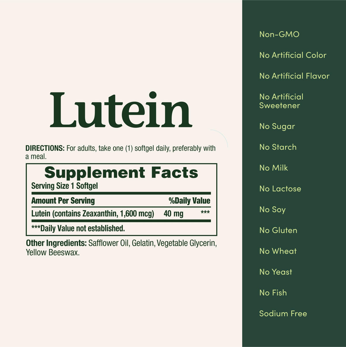 Lutein 40 mg Softgels Eye Health Supplement F55993