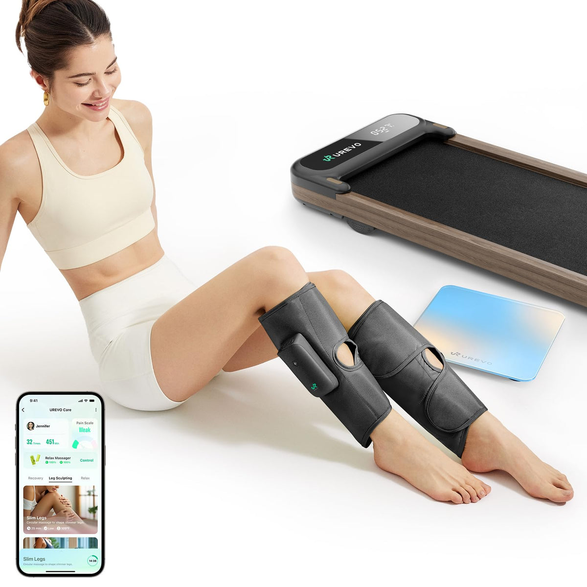 Smart Calf Massager with Air Compression, Adjustable Heat P38470
