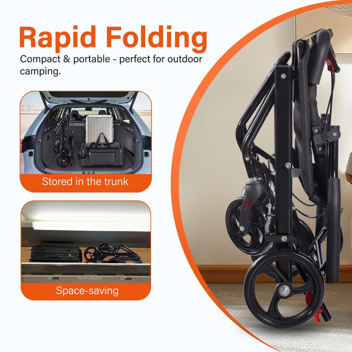 Lightweight Foldable Transport Wheelchair A1238