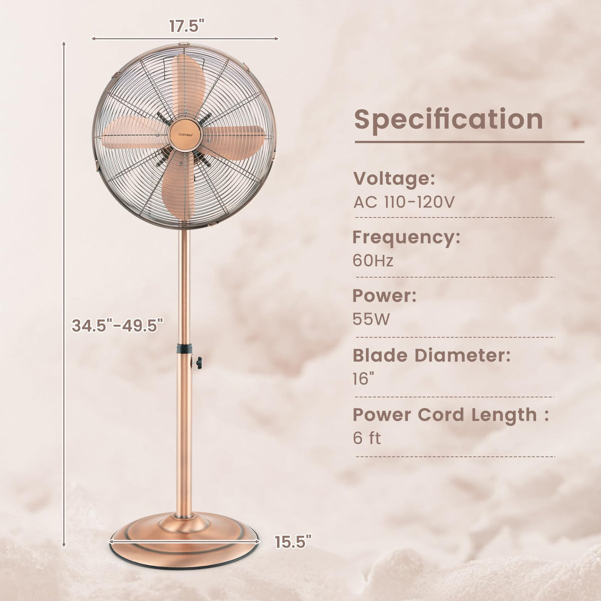 16" Metal Pedestal Fan L49740
