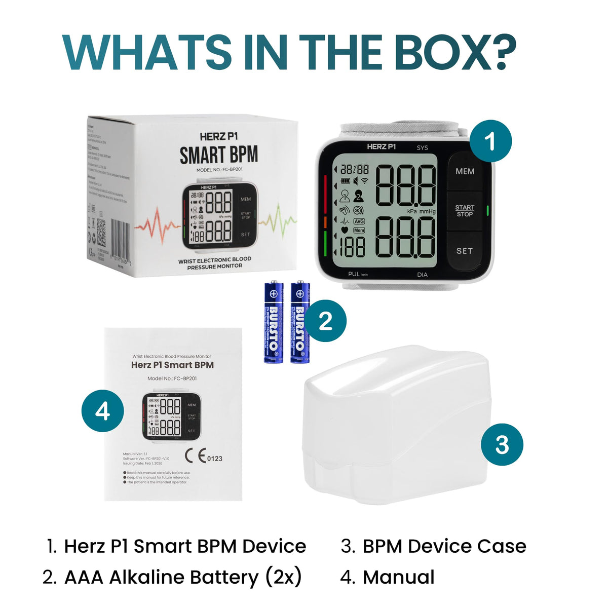 Wrist Blood Pressure Monitor with Large LCD Display and Adjustable Cuff X24105