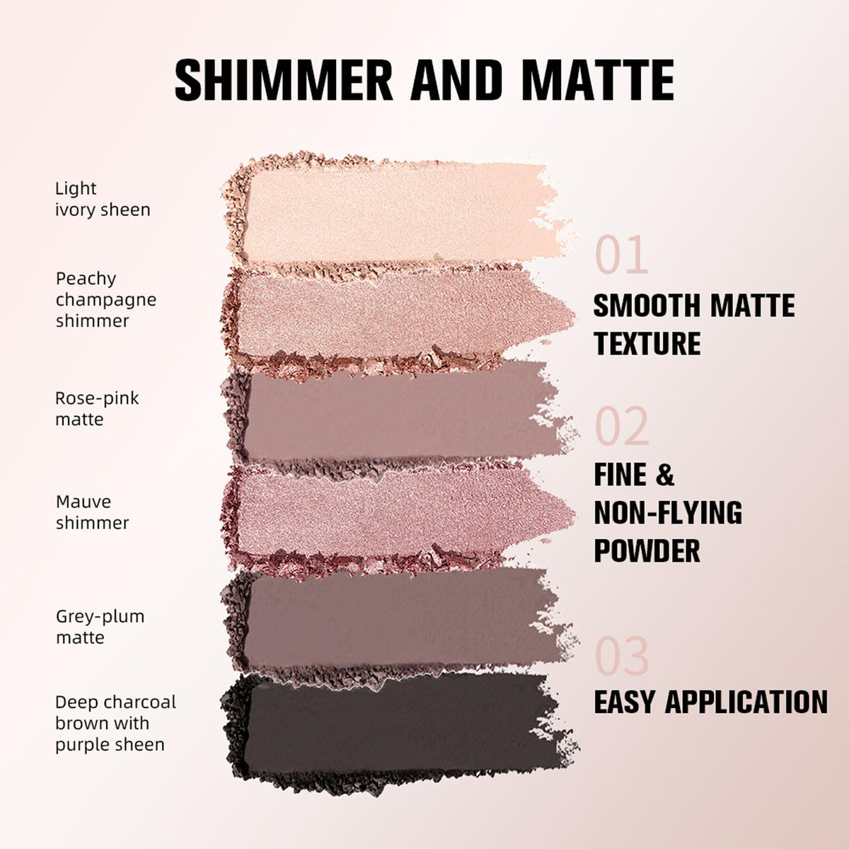 Mini 6 Color Matte & Shimmer Eyeshadow Palette Y76130