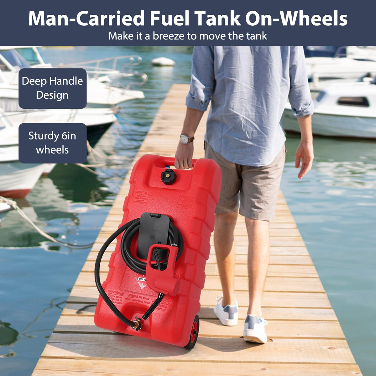 15 Gallon Portable Gas Fuel Tank Container with Pump and Hose K783111