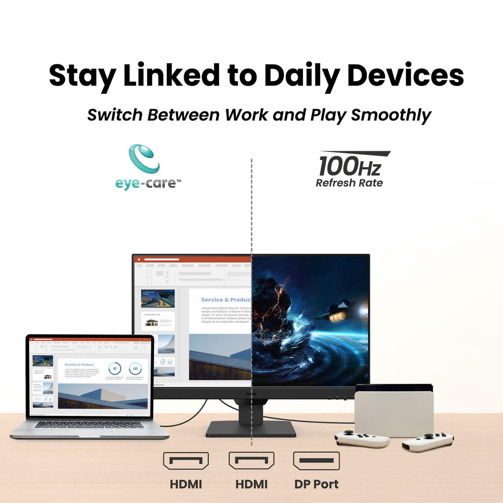 24" FHD 100Hz IPS Computer Monitor with Speakers F755773