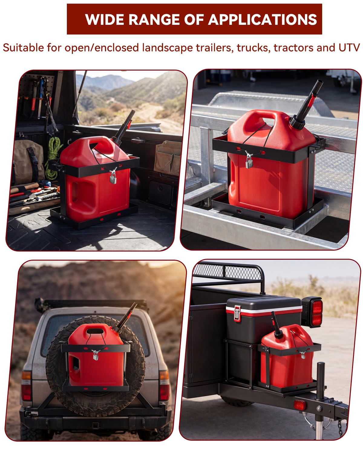 5 Gallon Gas Can Holder with Anti-Theft Lock Y200694