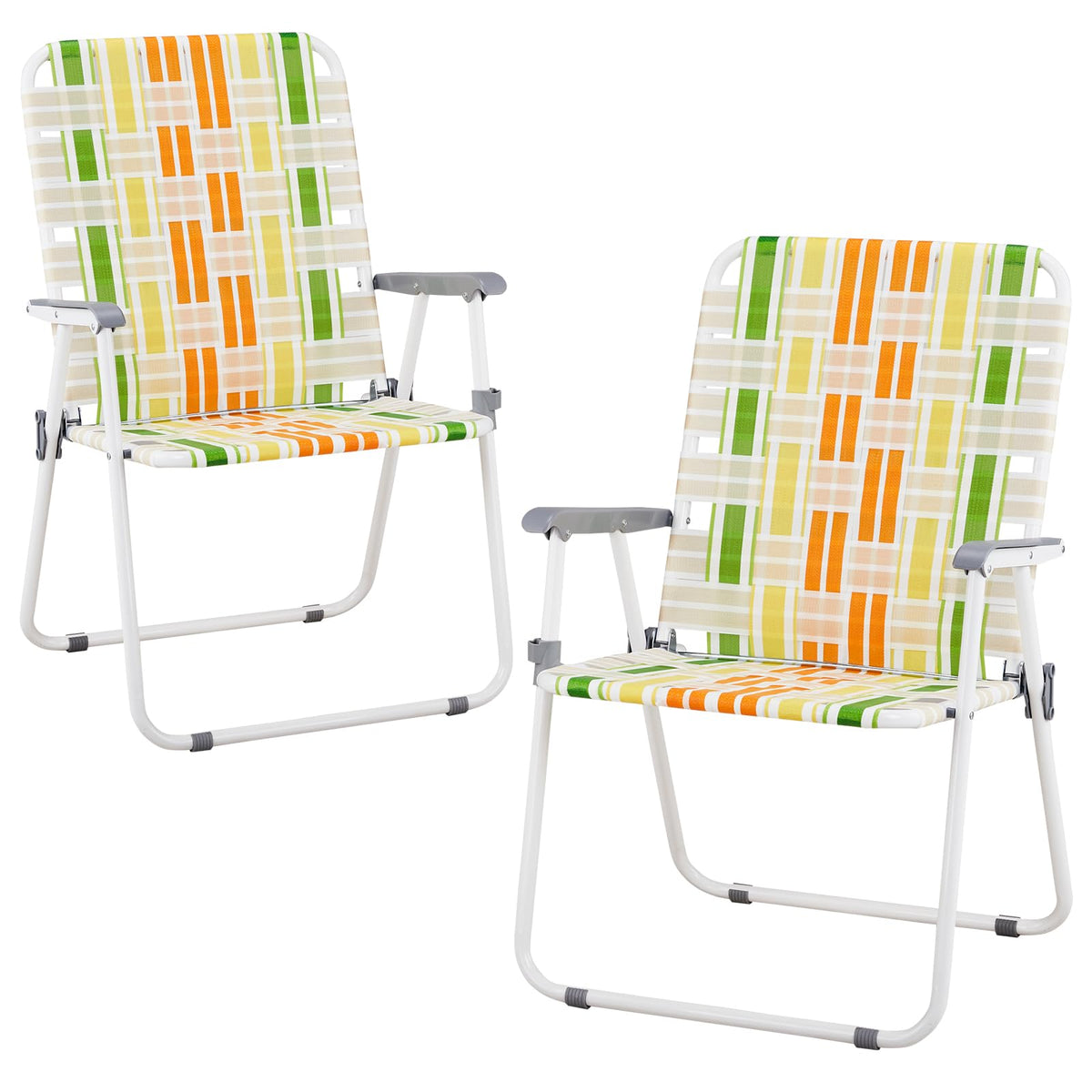 Set of 2 Webbed Folding Beach Chairs R174139
