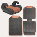 Black-Brown Backless Booster Seat, Waterproof Leather Seat Protector & Kick Mat Set Y58727