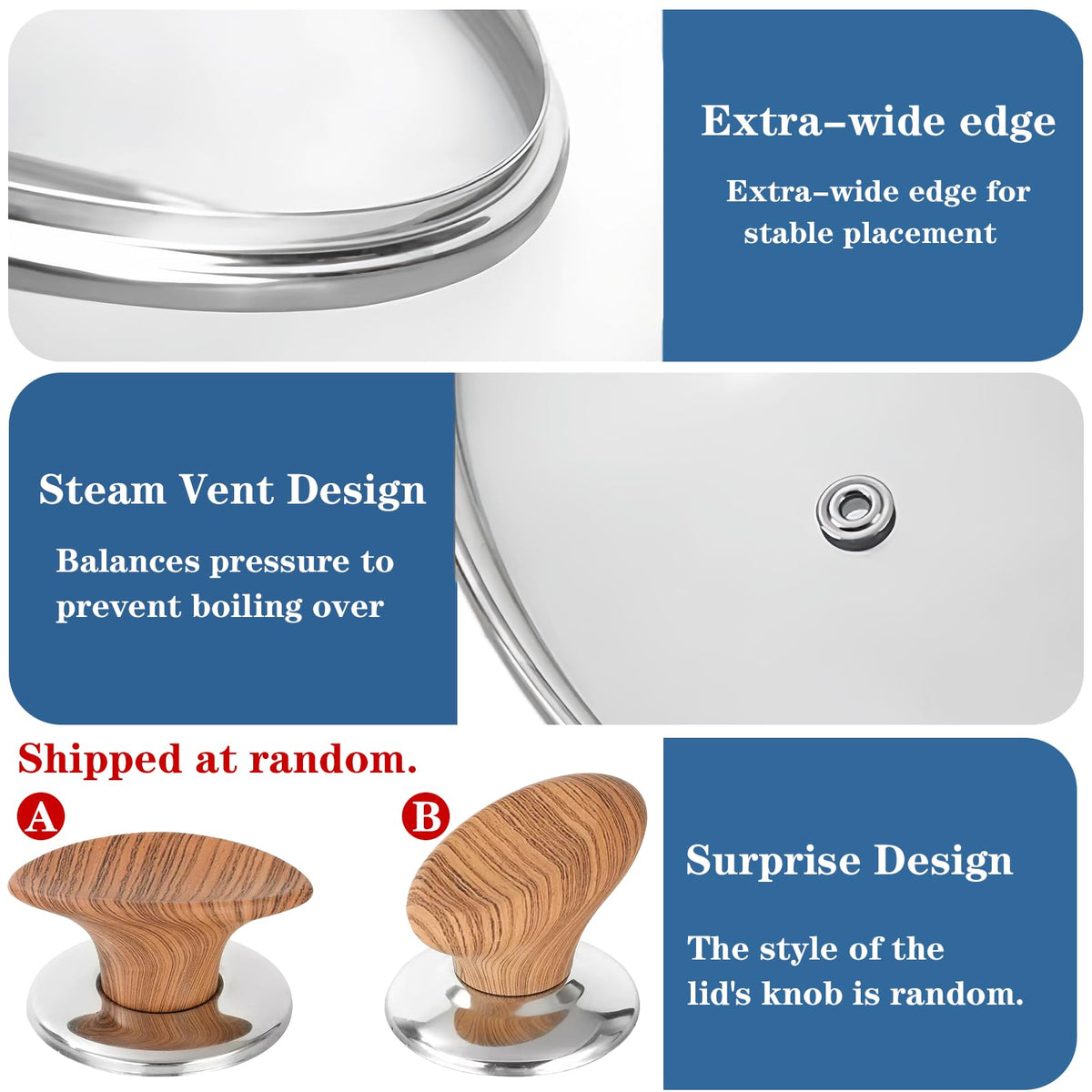 9.5 Inch Glass Lid with Knob S6784