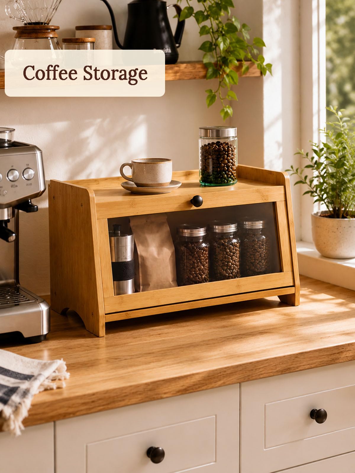 Bread Box with Top Shelf, 1 Tier Q547899