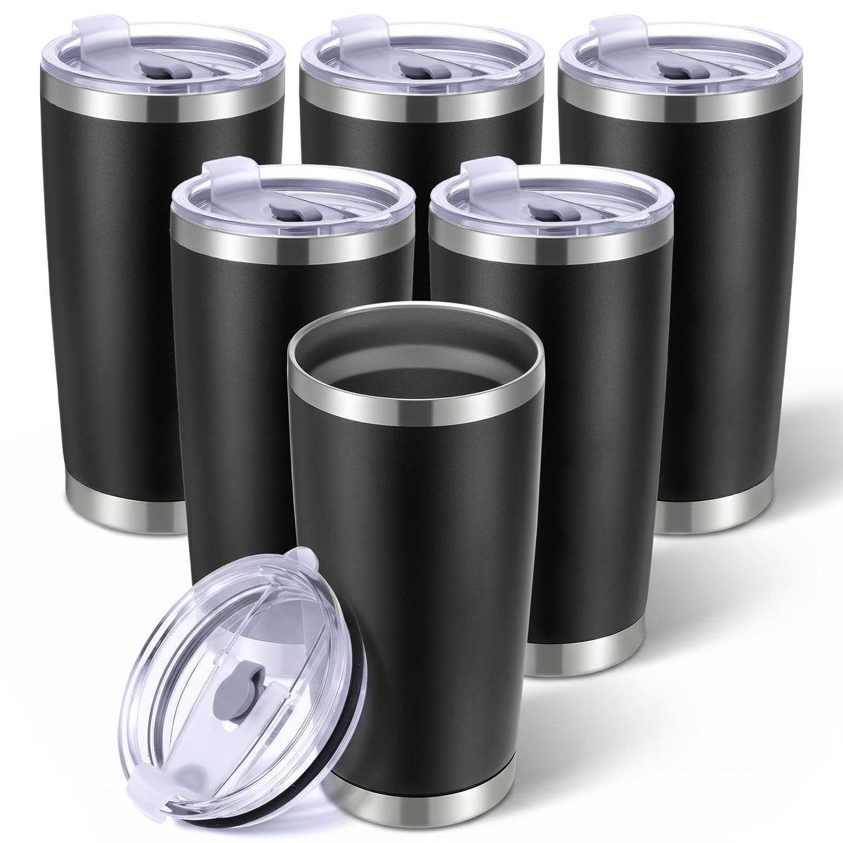 6 Pack 20oz Stainless Steel Insulated Tumbler with Lid R893
