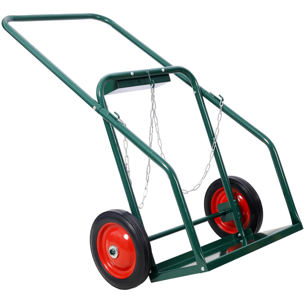 440 lb Capacity Welding Cylinder Hand Truck with 10-Inch Solid Rubber Wheels S36433