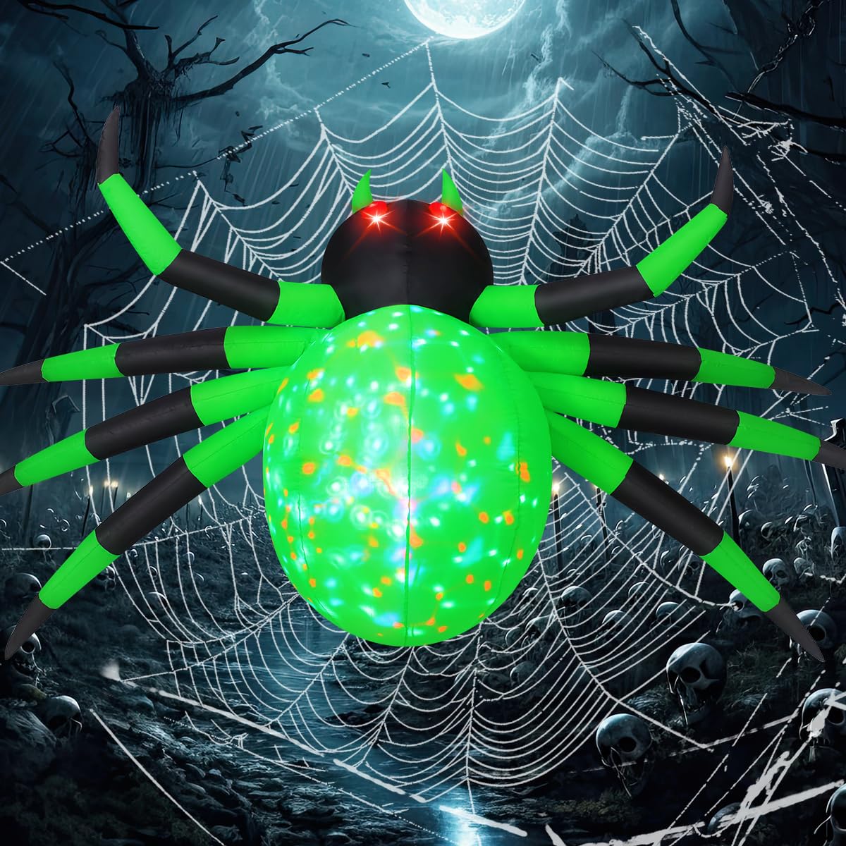 9FT Green Spider Yard Inflatables V59130