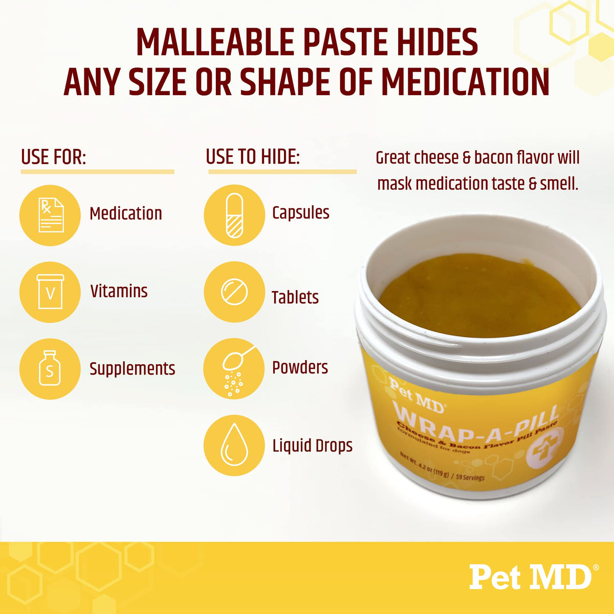 Cheese & Bacon Flavor Pill Paste for Dogs 4.2 oz S39450