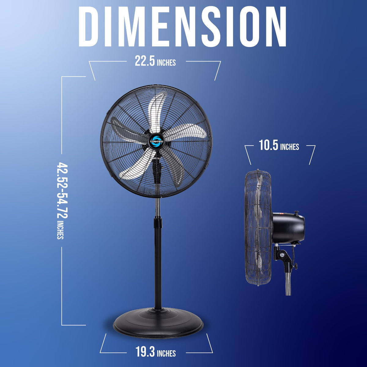 20 Inch 3 Speed Oscillating Pedestal Fan U68502