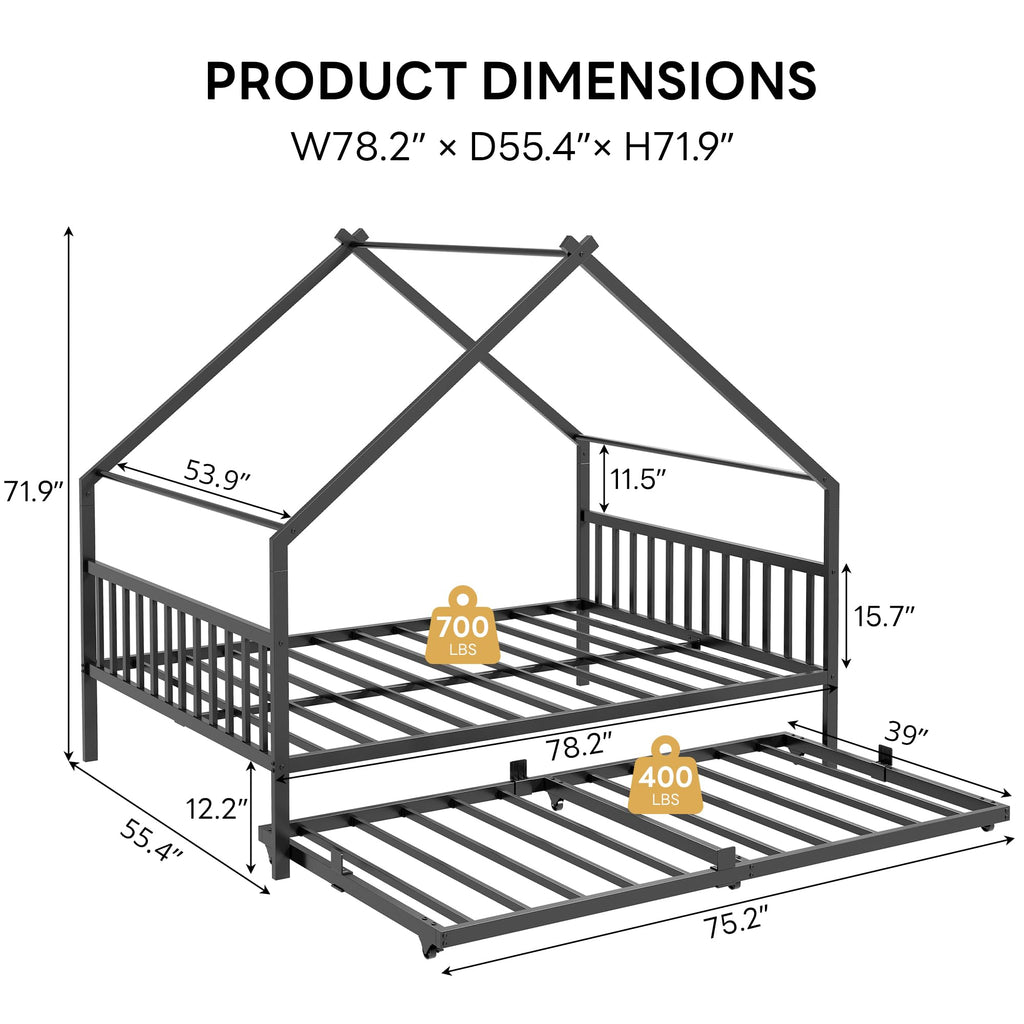 Black Daybed with Trundle I891