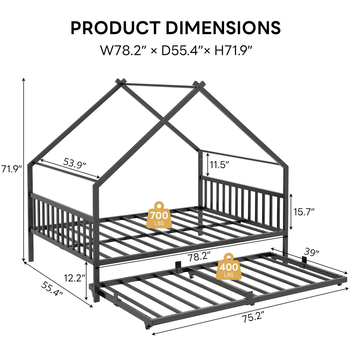 Black Daybed with Trundle I891