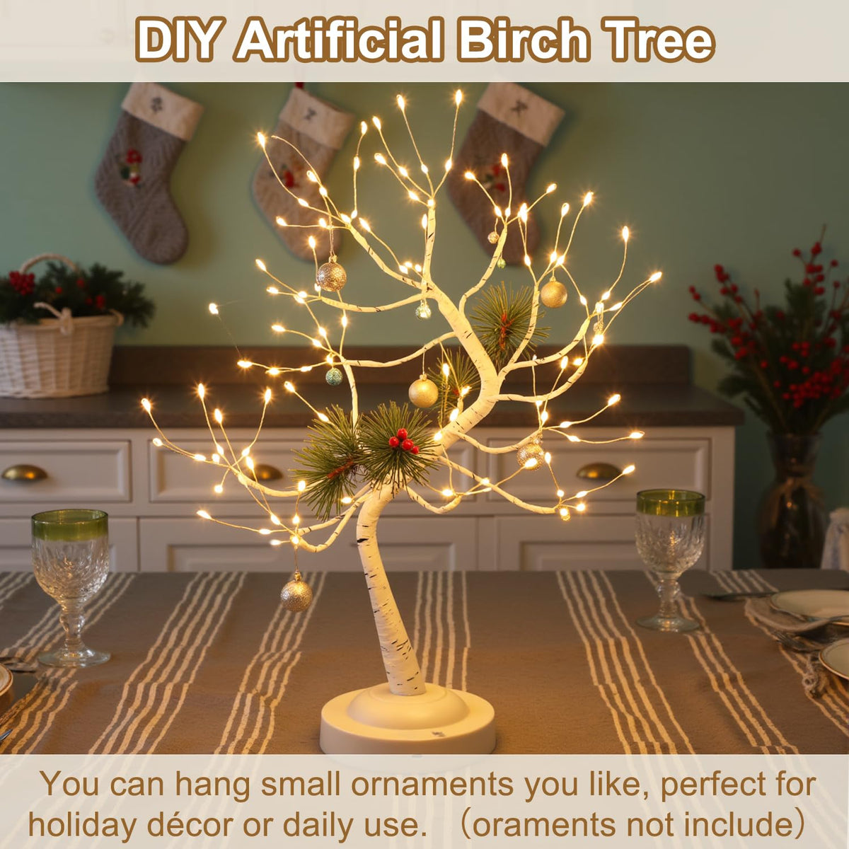 Warm White 108 LED Artificial Birch Tree Lights T128