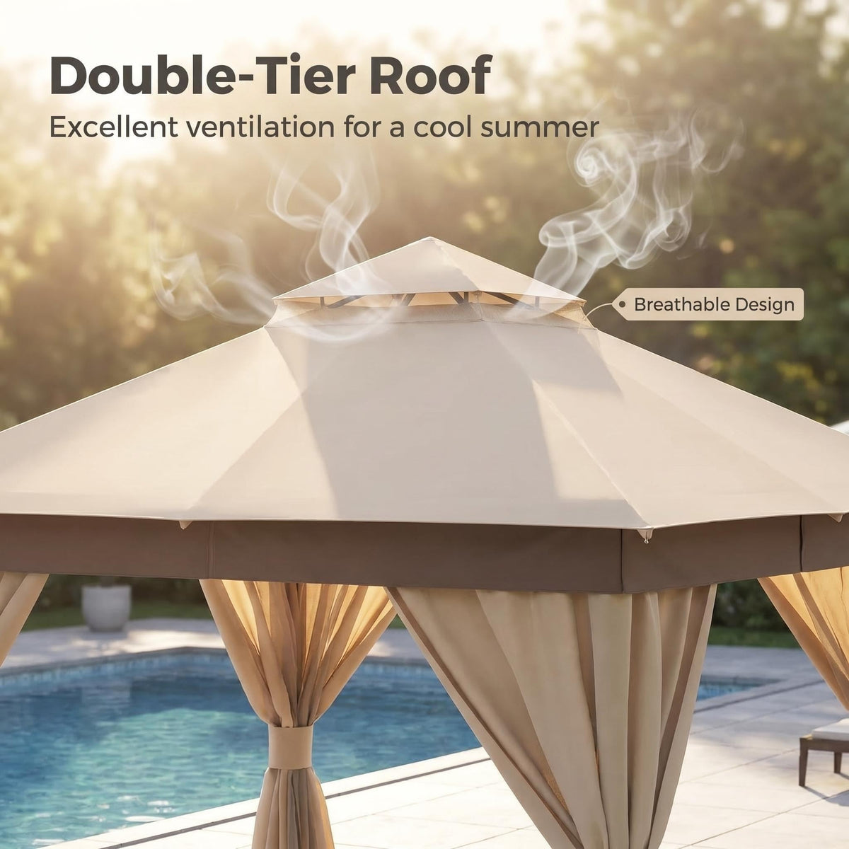 12x12 Metal Frame Gazebo Canopy Tent P4561