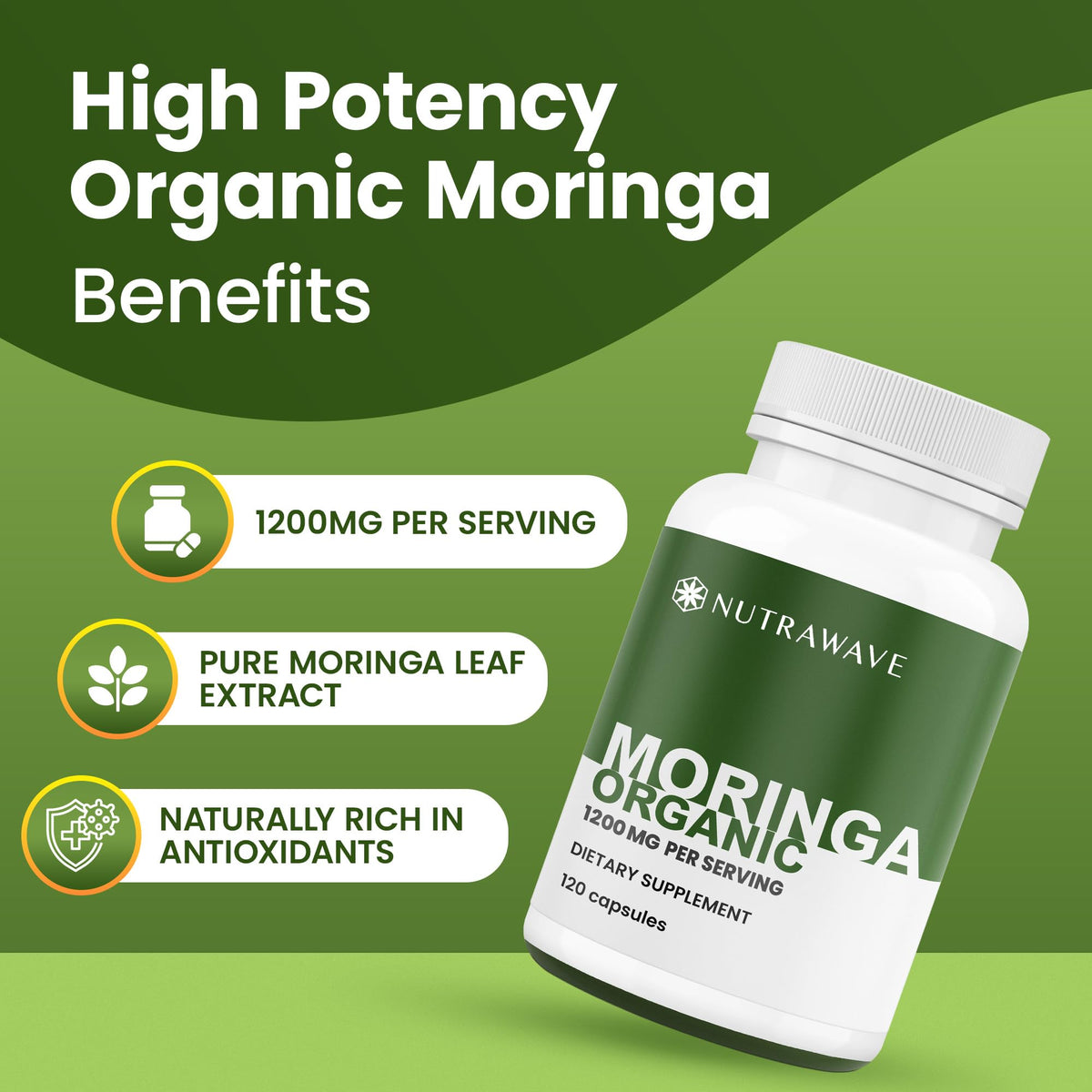 Organic Moringa Capsules 1200mg 120 Capsules Z6901
