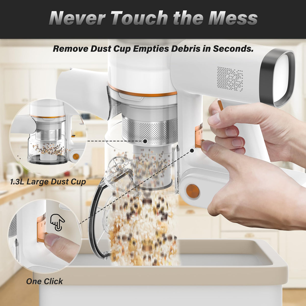 Cordless Stick Vacuum Cleaner 40000Pa Lightweight Handheld Q7087