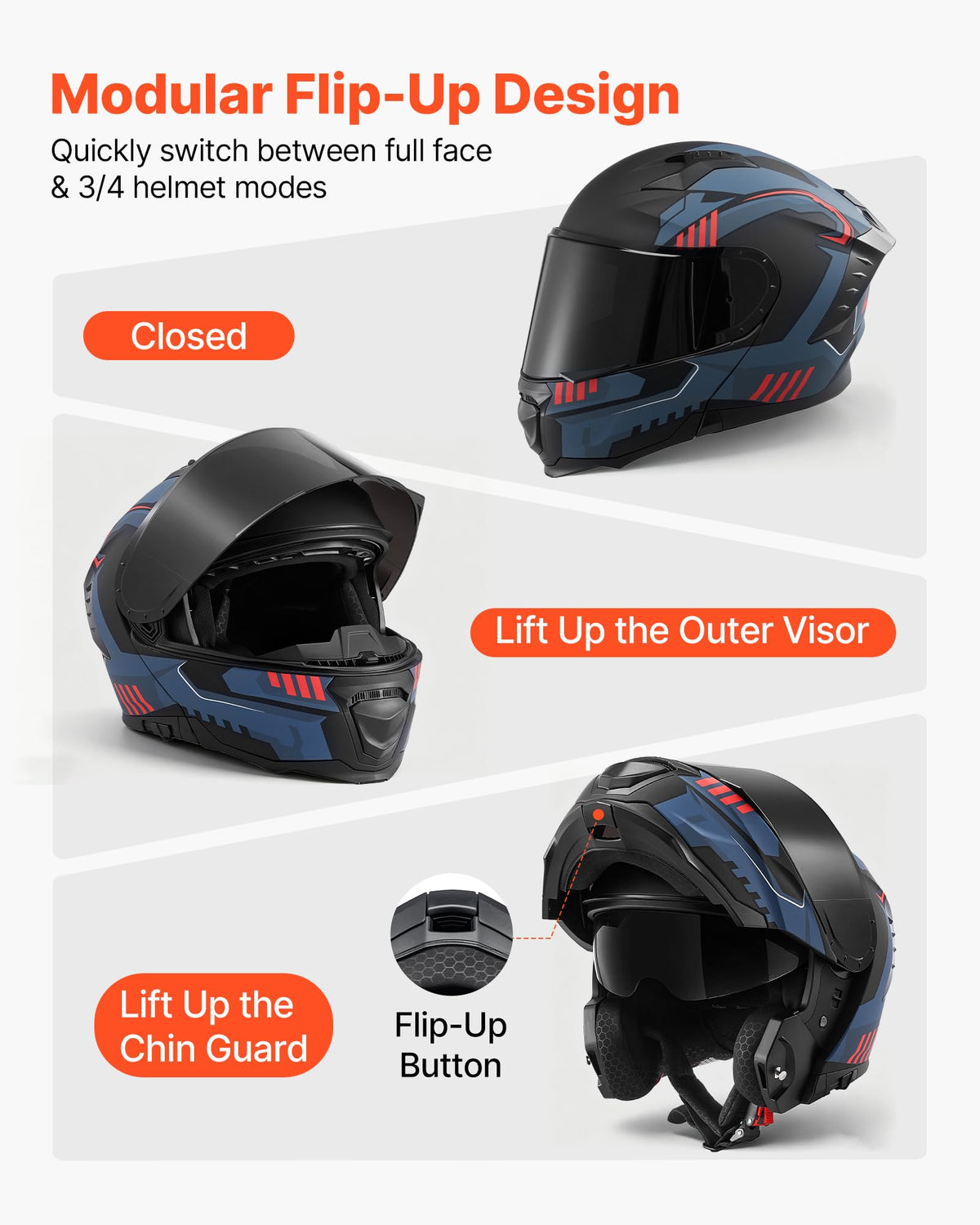 DOT Approved Adult Motocross Helmet with Clear Visor H232695