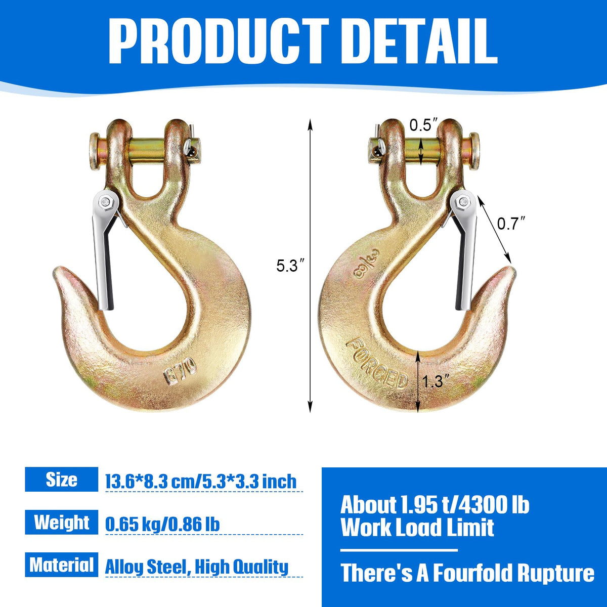 3/8 Clevis Slip Hook with Safety Latch U106741