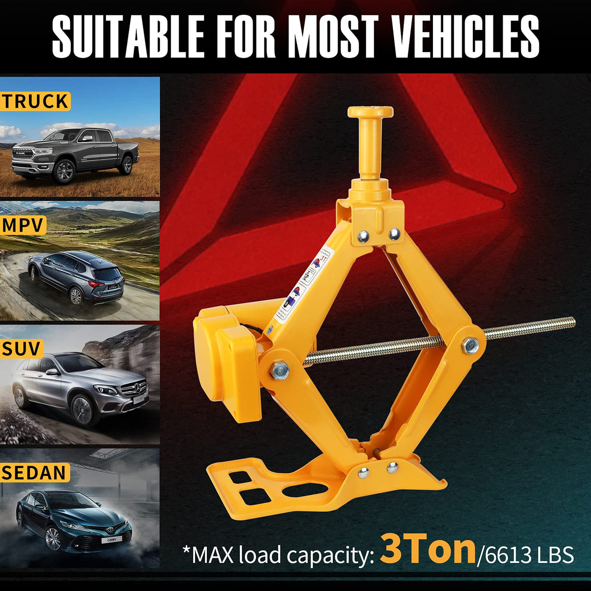 3 Ton 12V Electric Scissor Car Jack Kit with Impact Wrench P39407