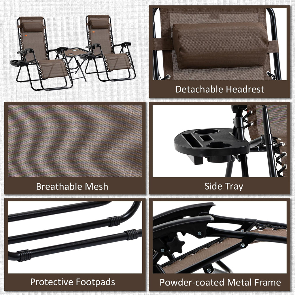 Zero Gravity Chair Set with Side Table U944