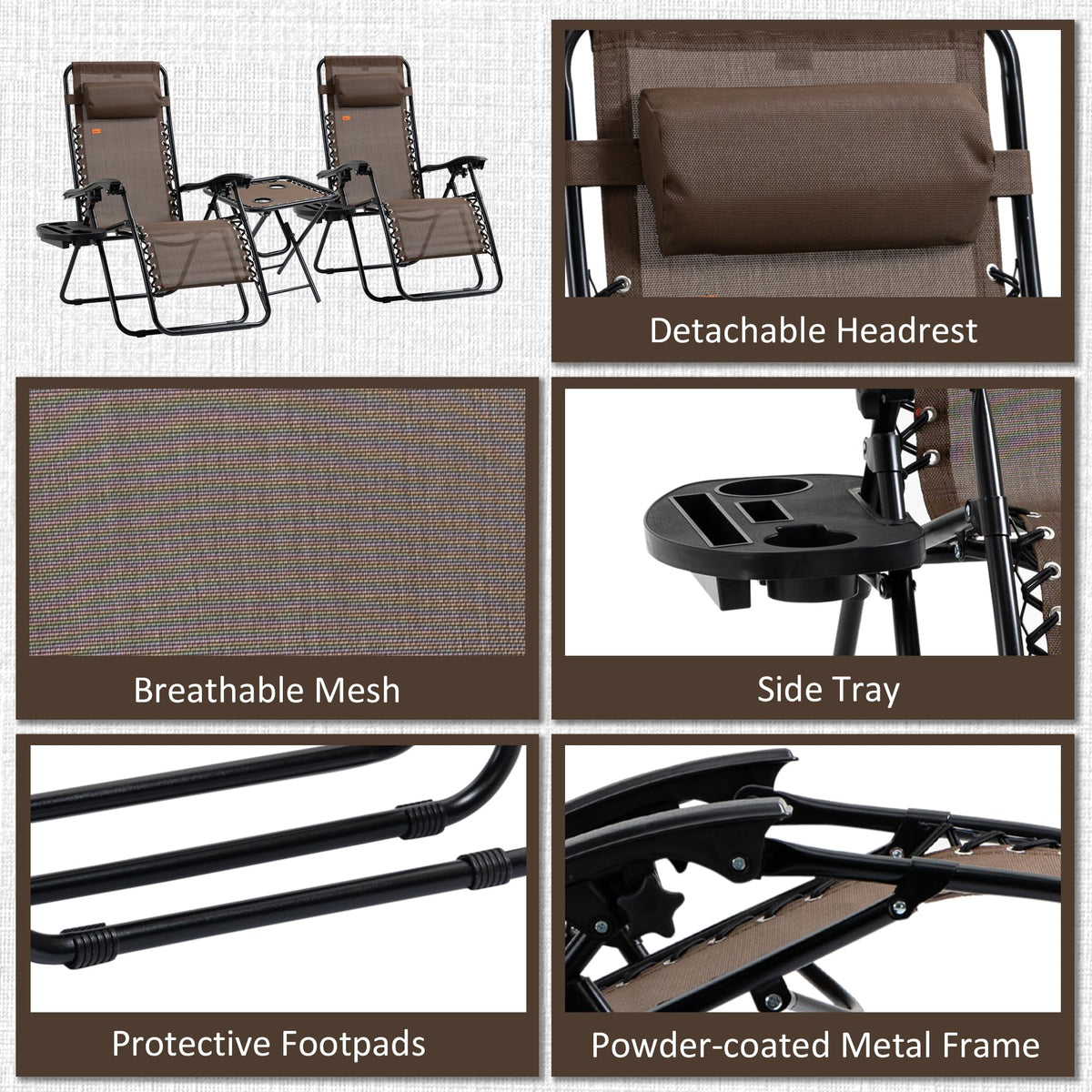 Zero Gravity Chair Set with Side Table U944