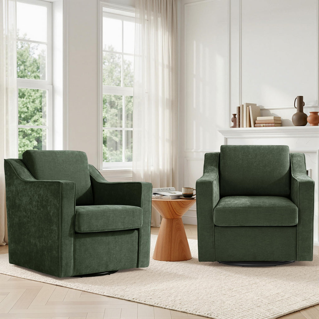 Green Swivel Accent Chairs Set of 2 L69235