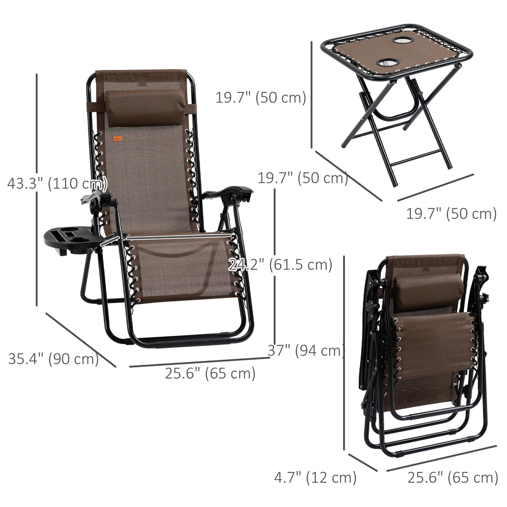 Zero Gravity Chair Set with Side Table U944
