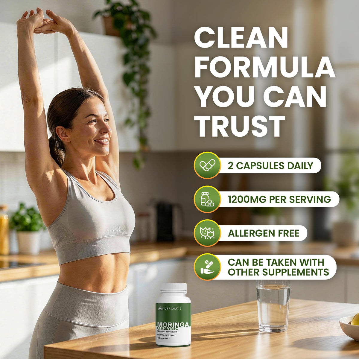 Organic Moringa Capsules 1200mg 120 Capsules Z6901