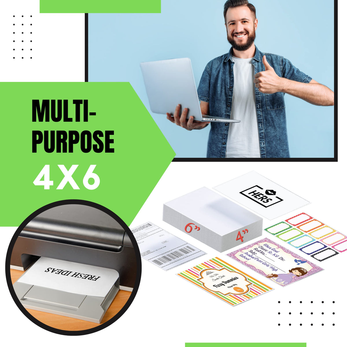 4x6 Shipping Labels for Inkjet and Laser Printers 120 Pack N612283