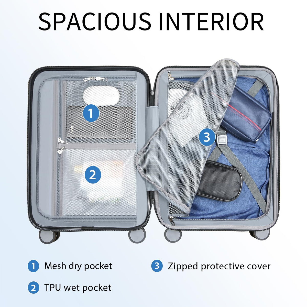 Carry On Luggage 20-Inch White K96491