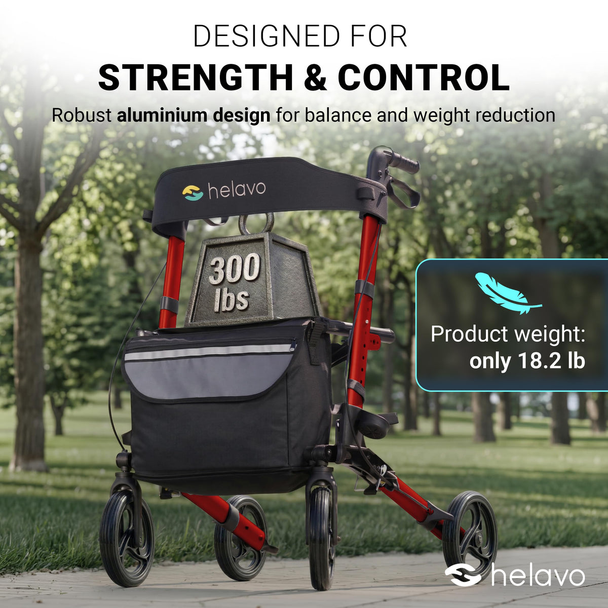 Foldable Lightweight Rollator Walker with Seat I2462