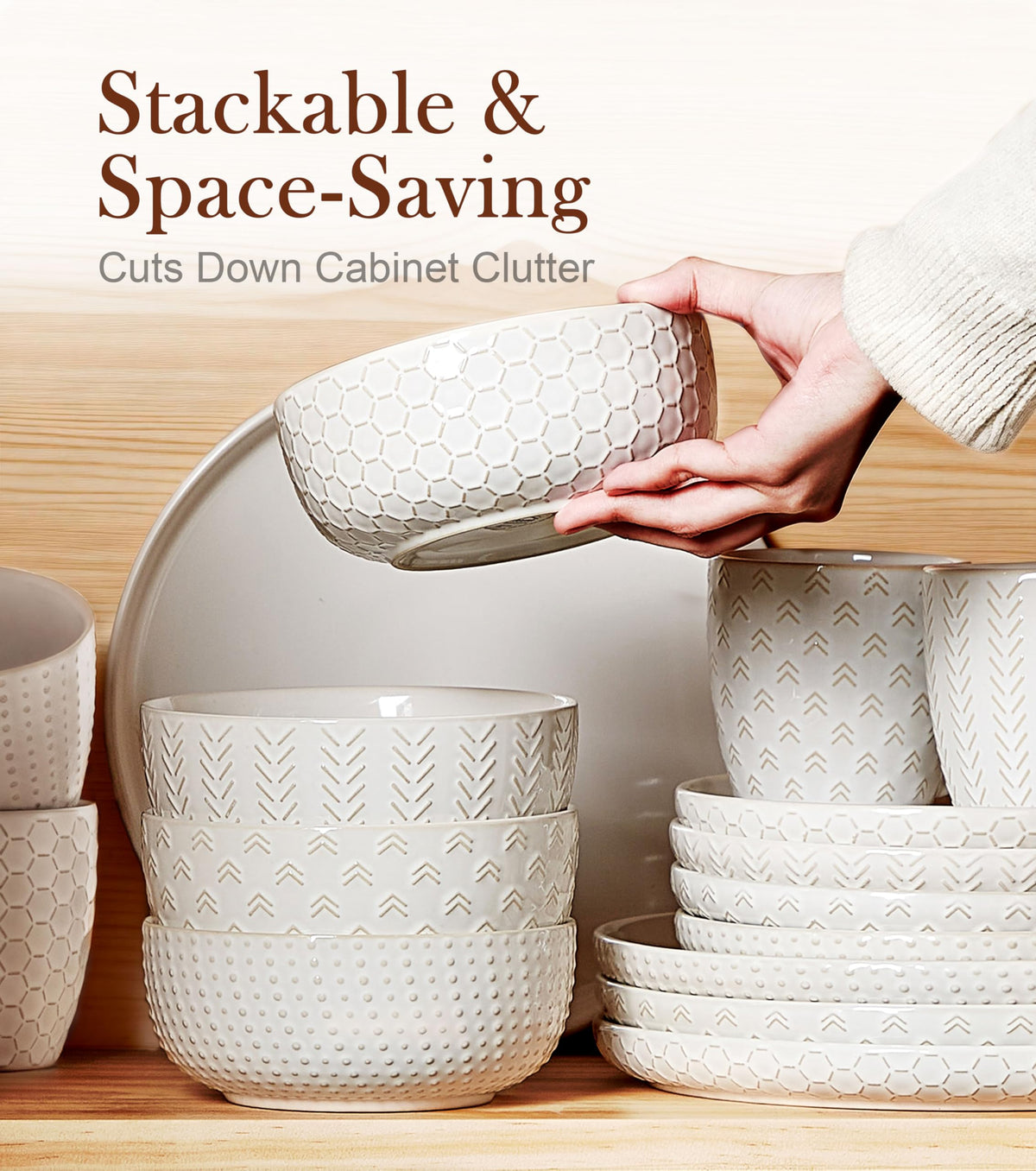 26 oz Ceramic Cereal Bowls Set of 4 R2456