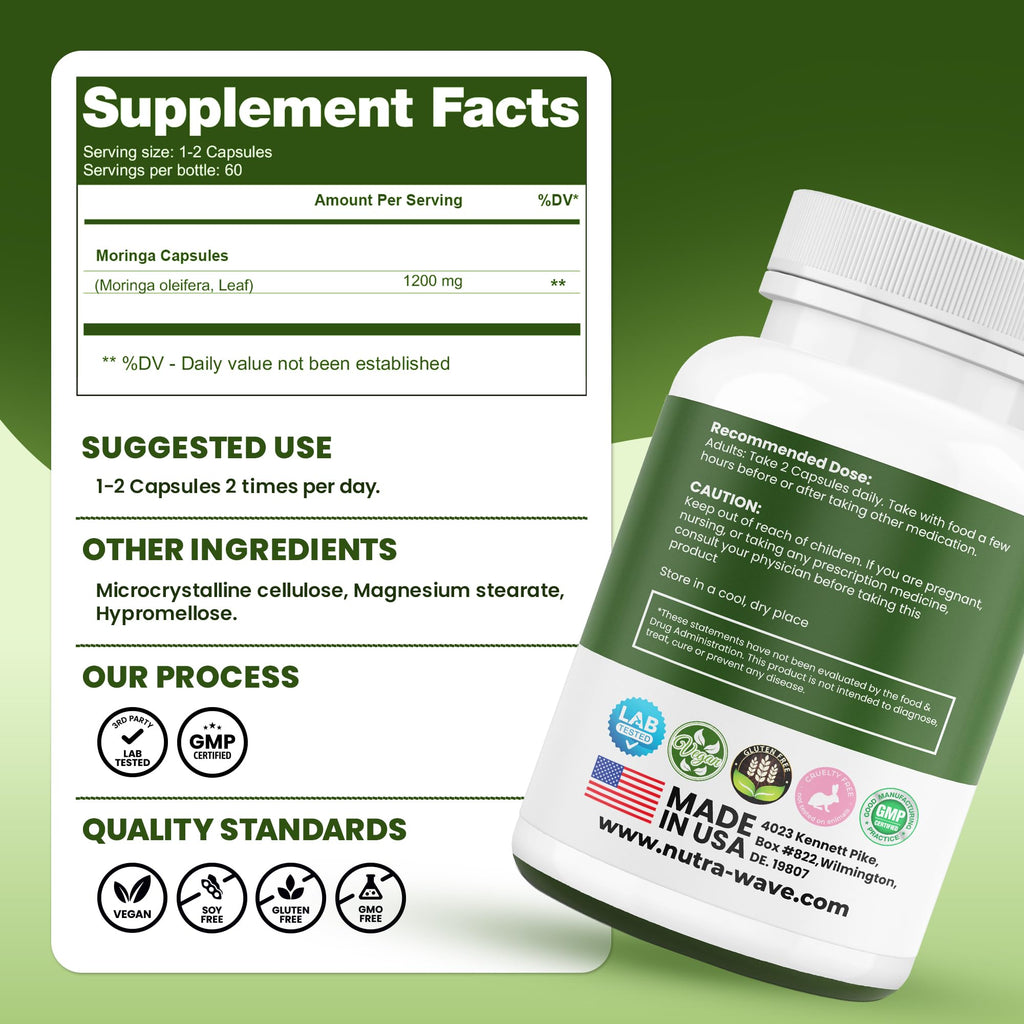 Organic Moringa Capsules 1200mg 120 Capsules Z6901