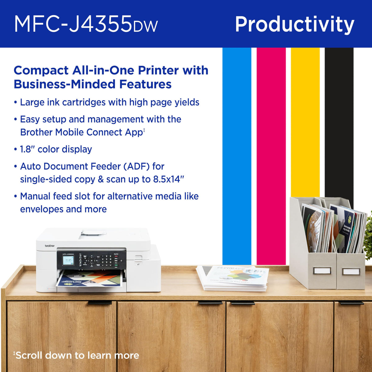 Wireless Color Inkjet All-in-One Printer with Color Display and Manual Feed Slot I267