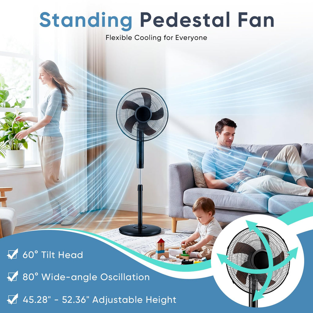 17" Oscillating Pedestal Fan with Remote O689