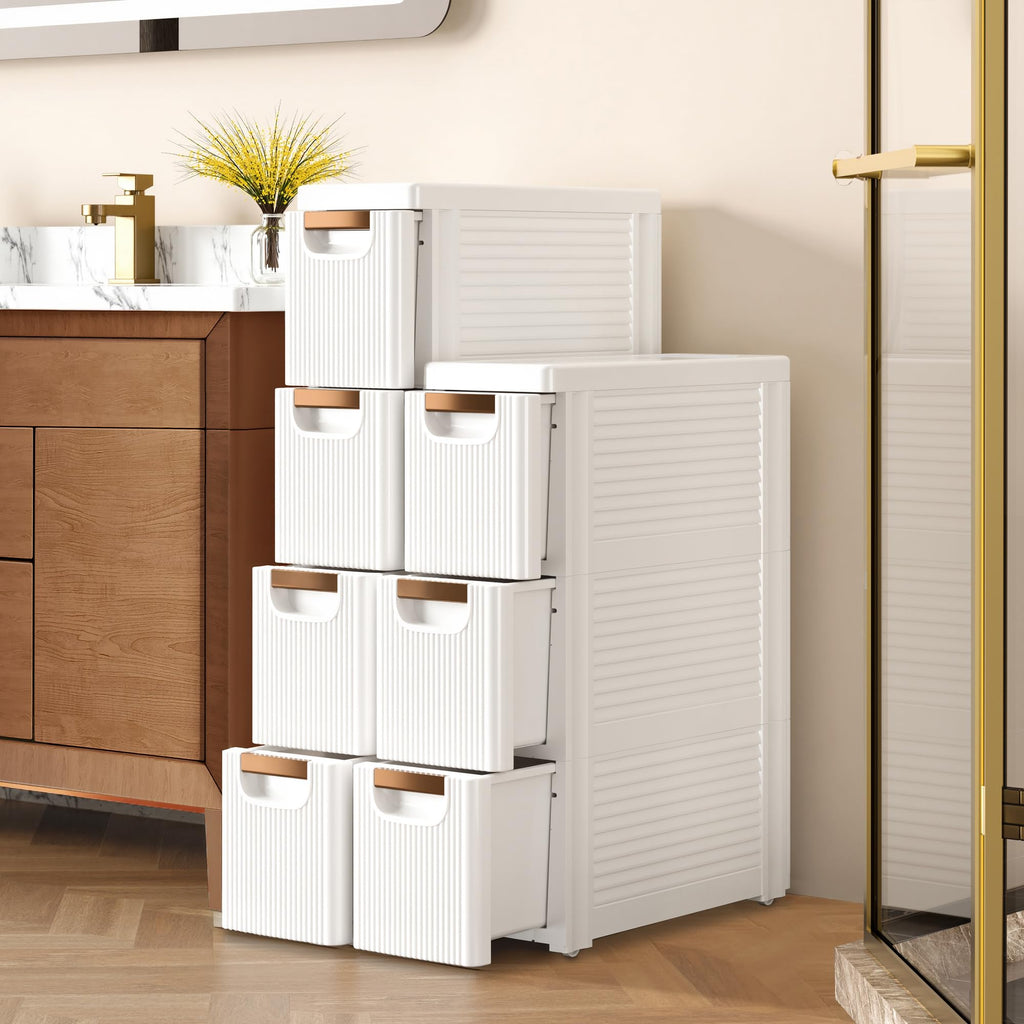 3 Drawer White Rolling Storage Cabinet J804194