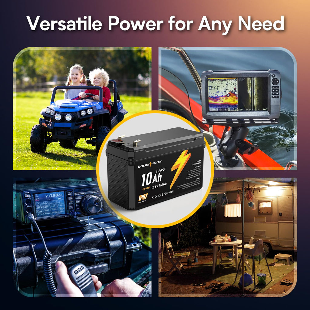 12V 10Ah Lithium LiFePO4 Battery 2 Packs T57649