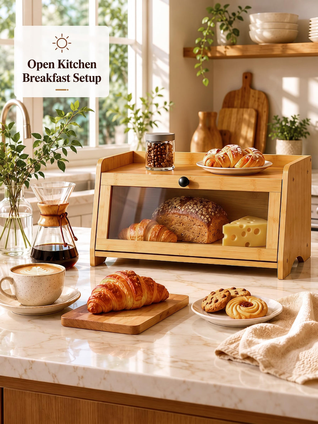Bread Box with Top Shelf, 1 Tier Q547899